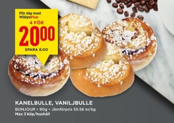 Willys Bonjour butiksbakat kaffebröd erbjuda