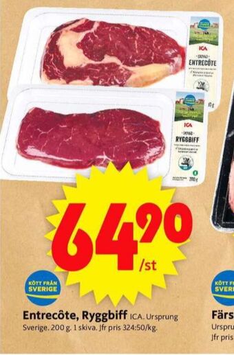 ICA Supermarket Ica entrecôte erbjuda