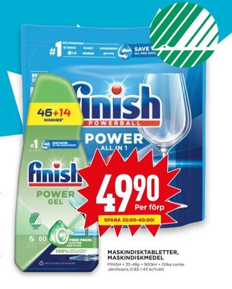 Willys Finish diskmaskintabs erbjuda
