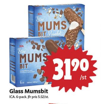 ICA Nära Mumsbitar glasspinnar erbjuda
