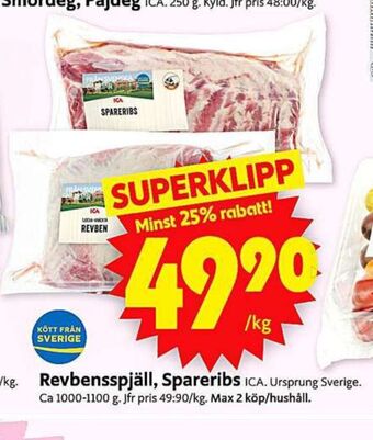 ICA Supermarket Ica spareribs erbjuda