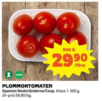 Coop Daglivs Plommontomater erbjuda