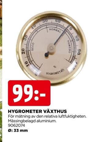 Jem&Fix Hygrometer växthus erbjuda