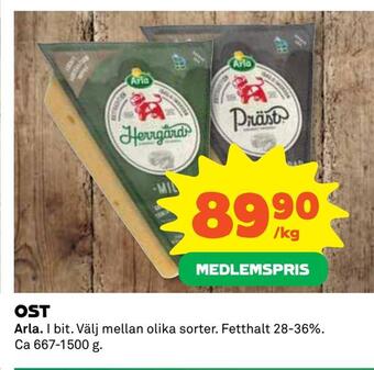 Coop Daglivs Ost erbjuda