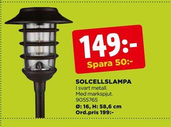 Jem&Fix Solcellslampa erbjuda