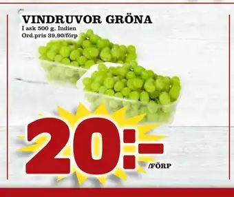 Din Mat Vindruvor gröna erbjuda