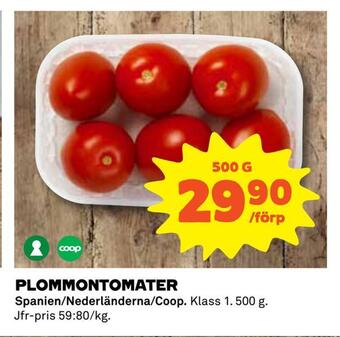 Coop Konsum Plommontomater erbjuda