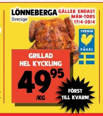 MatArket Grillad hel kyckling erbjuda