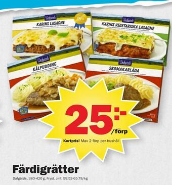 Pekås Färdigrätter erbjuda