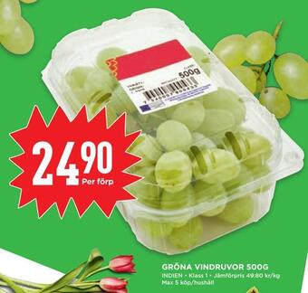 Willys Hemma Gröna vindruvor 500g erbjuda