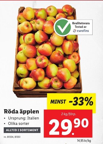 Lidl Röda Äpplen erbjuda