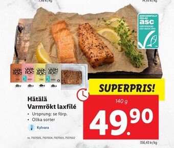 Lidl Hätäla Varmrökt Laxfilé erbjuda