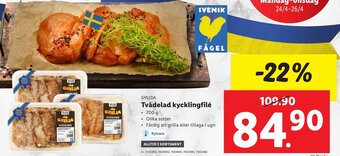 Lidl Tvådelad Kycklingfilé erbjuda