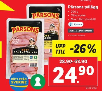 Lidl Pärsons Pålägg erbjuda
