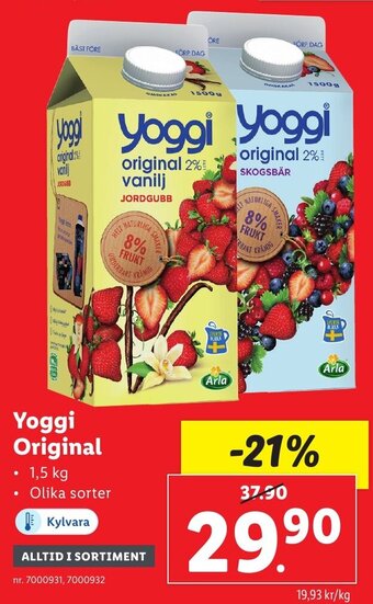 Lidl Yoggi Original erbjuda