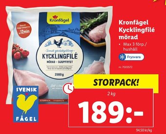 Lidl Kronfågel Kycklingfilé Mörad erbjuda