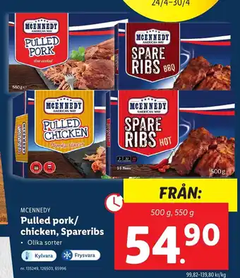 Lidl Pulled Pork / Chicken, Spareribs erbjuda