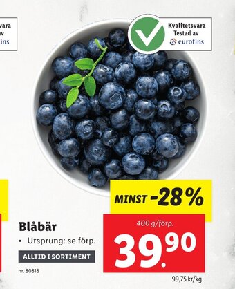 Lidl Blåbär erbjuda