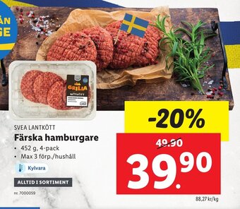 Lidl Färska Hamburgare erbjuda