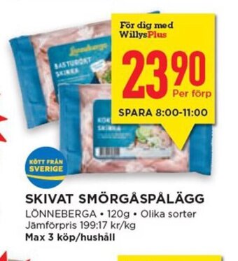 Willys Skivat Smörgåspålägg erbjuda