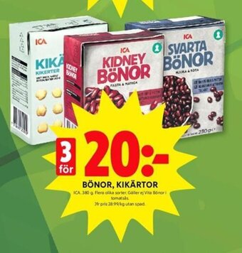 ICA Kvantum Bönor, Kikärtor erbjuda