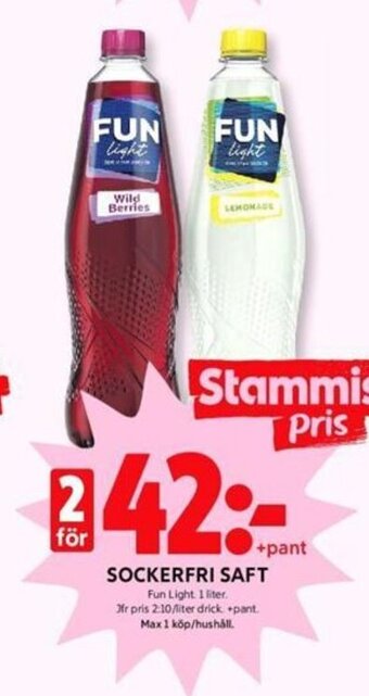 ICA Kvantum Sockerfri Saft erbjuda