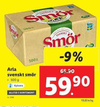 Lidl Arla svenskt smör erbjuda