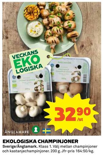 Coop Ekologiska champinjoner erbjuda