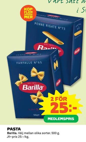 Coop Pasta erbjuda
