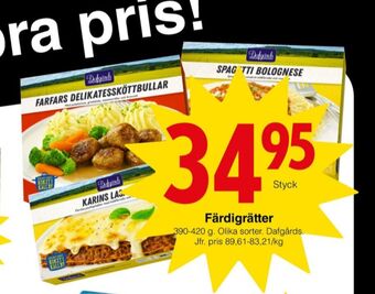 Matöppet Dafgårds färdigrätter erbjuda