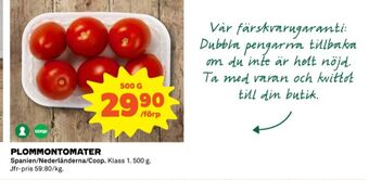 Coop Coop plommontomater erbjuda