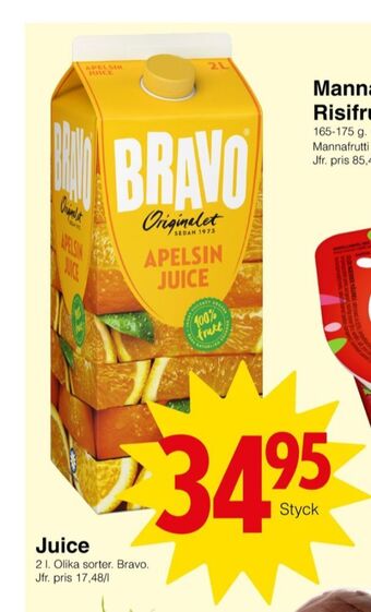 Matöppet Bravo juice erbjuda