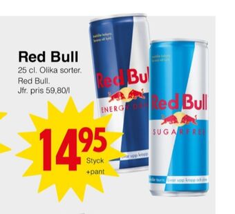 Matöppet Red bull energidryck erbjuda