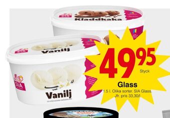 Matöppet Sia gräddglass erbjuda