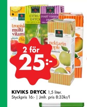 ÖoB Kivik fruktdryck erbjuda
