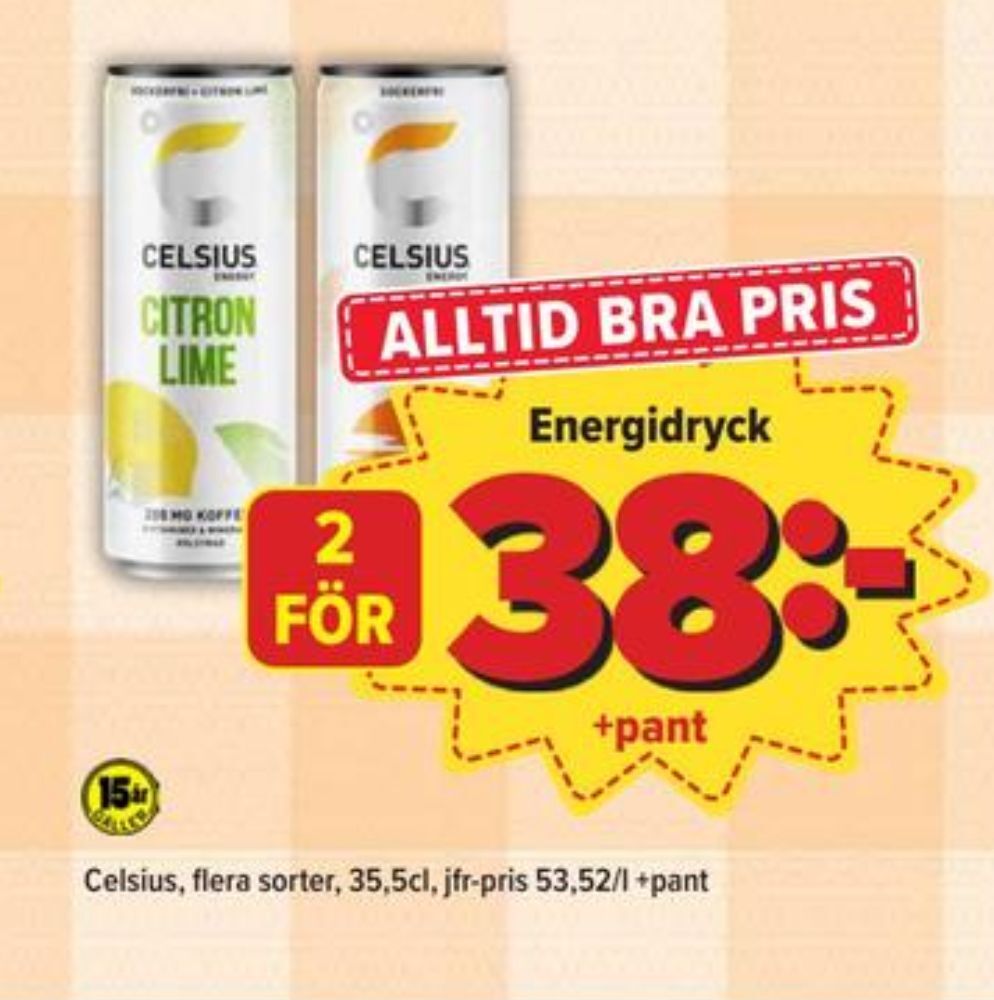 Celsius energidryck erbjudande hos Östenssons