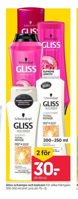 Rusta Gliss balsam erbjuda