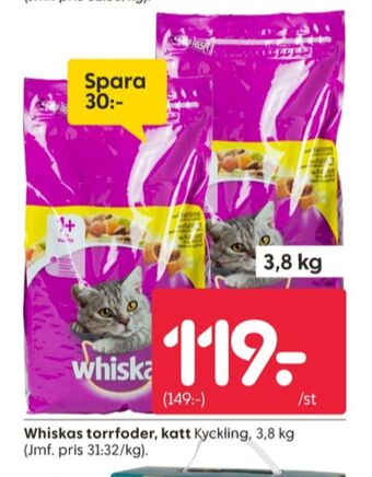 Rusta Whiskas kattmat erbjuda