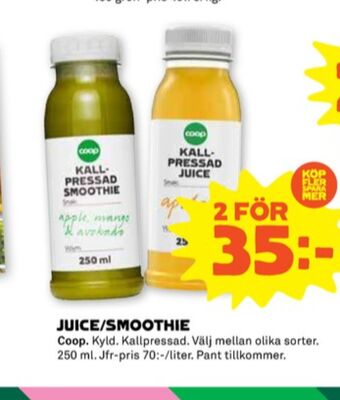 Stora Coop Coop juice erbjuda