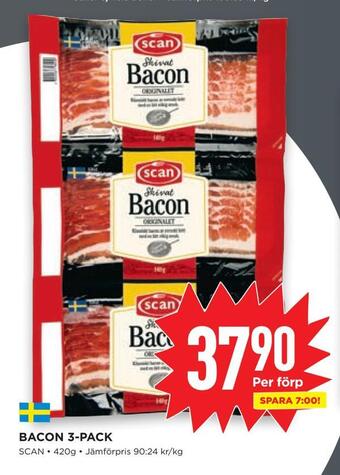 Willys Bacon 3-pack erbjuda
