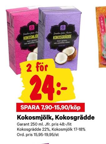 City Gross Kokosmjölk, kokosgrädde erbjuda