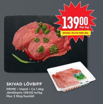 Willys Skivad lövbiff erbjuda