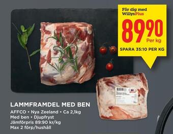 Willys Lammframdel med ben erbjuda