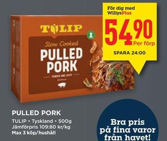 Willys Pulled pork erbjuda