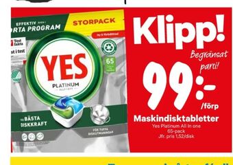 City Gross Yes diskmaskintabs erbjuda