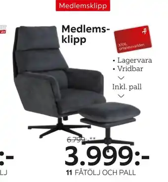 XXXLutz Fåtölj och pall new york erbjuda