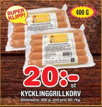 Nya Pulsen Kycklinggrillkorv erbjuda