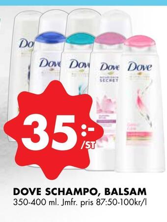ÖoB Dove schampo, balsam erbjuda