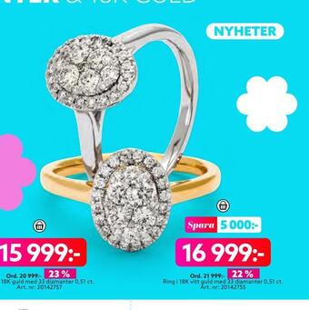 Albrekts Guld Ring i 18k vitt guld erbjuda