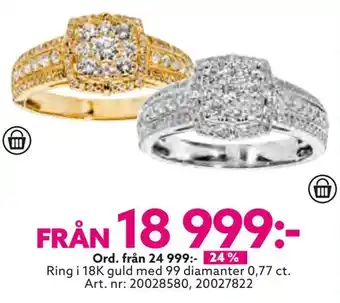 Albrekts Guld Ring i 18k guld med 99 diamanter 0,77 ct erbjuda